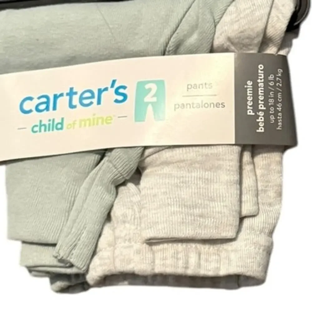 Carter’s Child of Mine Preemie Baby Bundle NWT 5 Pieces Onesies & Pants Oeko-Tex